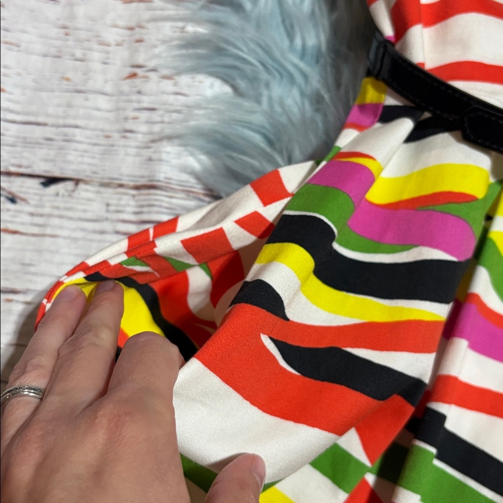 David Meister Multicolor Striped Mini Dress sz 8 - Picture 5 of 10